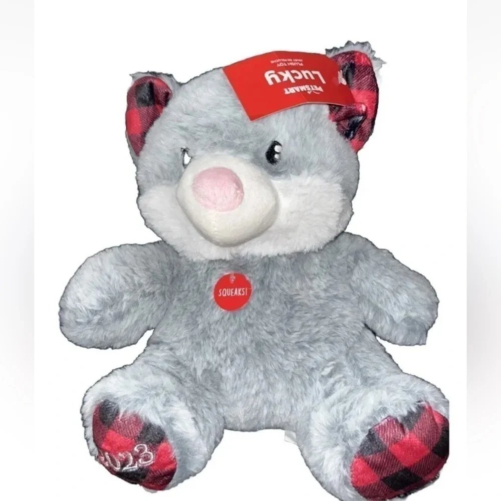LUCKY PLUSH PET TOY WITH SQUEAKER